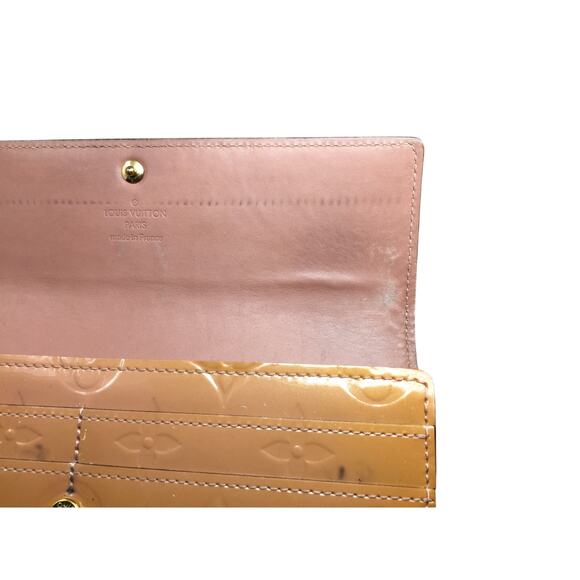 Louis Vuitton Vernis Monogram Sarah Long Wallet -Bronze / Mustard - Picture 14 of 16